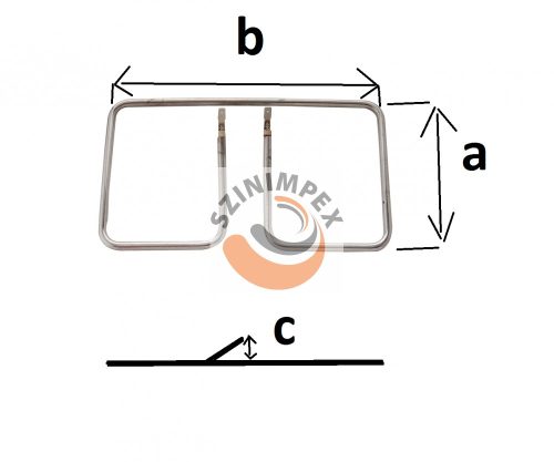 Fűtőbetét kenyérpirítóba - 800 W, 210x165x12 mm, átmérő: 8,3 mm