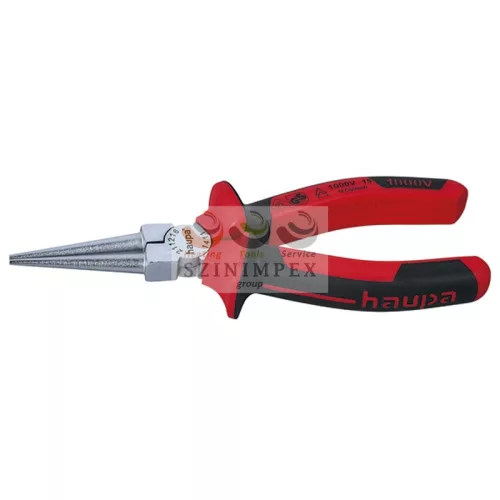 Haupa csőrös fogó 160 mm 1000 V felhúzott nyéllel piros-fekete 211216