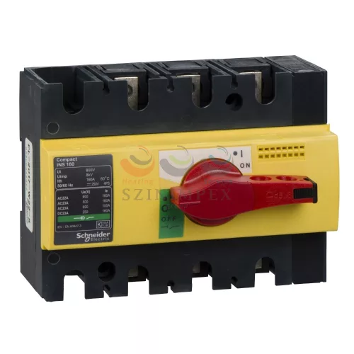 Schneider Electric interpact INS160 3P piros kapcsoló sárga homloklap