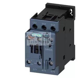 SIEMENS SIRIUS kontaktor (mágneskapcsoló) 4 kW/400 VAC-3 3Z 24 V 50 Hz 1z 1ny csavaros 40 A/AC-1/400 V 3RT2023-1AB00