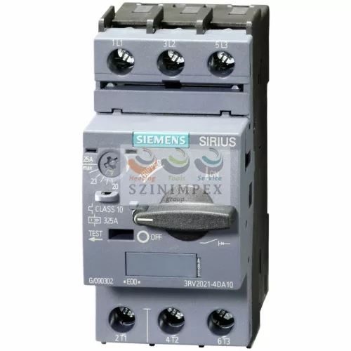 SIEMENS SIRIUS motorvédő kapcsoló 3P 18-25 A-hő 55 kA fix mágneses csavaros 3RV2021-4DA10