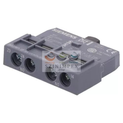 SIEMENS SIRIUS segédérintkező blokk homlokoldali 3RV2-höz 2z 0,5 A/AC15/230 V csavaros 3RV2901-1F