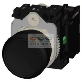   SIEMENS SIRIUS ACT nyomógomb komplett műanyag d22 fekete lapos visszaugró 1z csavaros kerek 3SU1100-0AB10-1BA0