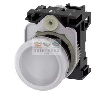 SIEMENS SIRIUS ACT jelzőlámpa komplett műa. d22 1x LED fehér 230 V AC kerek lapos csavaros 3SU1106-6AA60-1AA0