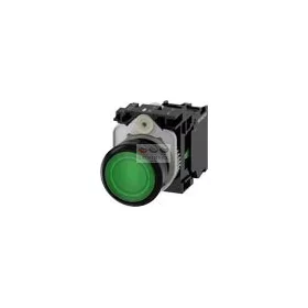   SIEMENS SIRIUS ACT nyomógomb komplett műanyag d22 zöld lapos visszaugró 1z csavaros kerek 3SU1130-0AB40-1BA0