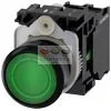 SIEMENS SIRIUS ACT nyomógomb komplett műanyag d22 zöld lapos visszaugró 1z csavaros kerek 3SU1130-0AB40-1BA0