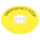 SIEMENS SIRIUS ACT felirati tábla d22 vészgombhoz EMERGENCY STOP üres sárga kerek 75 mm/3SU1900-0BC31-0DA0