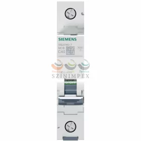   SIEMENS SENTRON kismegszakító 1P 40 A C-jelleg 400 V AC 6 kA/60898 6 kA/60947 5SL6140-7