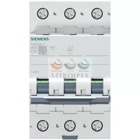   SIEMENS SENTRON kismegszakító 3P 20 A C-jelleg 400 V AC 6 kA/60898 6 kA/60947 5SL6320-7