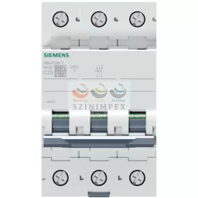   SIEMENS SENTRON kismegszakító 3P 25 A C-jelleg 400 V AC 6 kA/60898 6 kA/60947 5SL6325-7