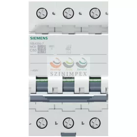   SIEMENS SENTRON kismegszakító 3P 50 A C-jelleg 400 V AC 6 kA/60898 6 kA/60947 5SL6350-7