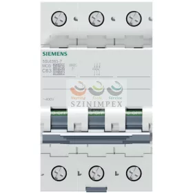   SIEMENS SENTRON kismegszakító 3P 63 A C-jelleg 400 V AC 6 kA/60898 6 kA/60947 5SL6363-7
