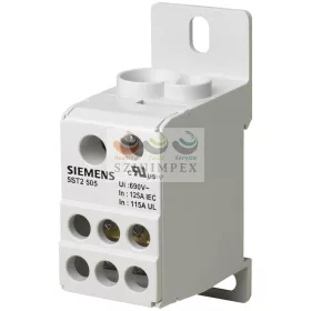   SIEMENS sorkapoc elosztóblokk 1P 10...35 mm²/6...16+6 × 2,5...16 mm² DIN-sínre 125 A 5ST 5ST2505