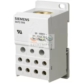   SIEMENS SENTRON sorkapocs elosztóblokk 1P 35…120 mm²/2 × 2,5...25+5 × 2,5...16+4 × 2,5…10 mm² 250 A 5ST2508