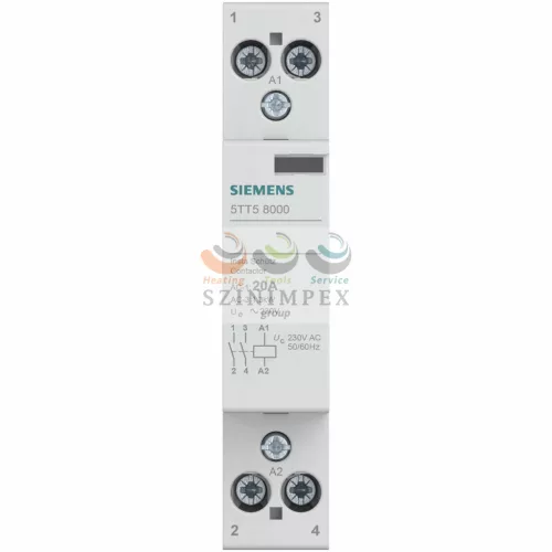 SIEMENS 5TT installációs kontaktor sorolható 20 A 250 V AC 2-z 230 V AC-műk 1mod 5TT5800-0