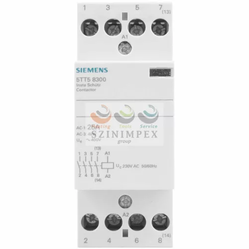 SIEMENS 5TT installációs kontaktor sorolható 25 A 440 V AC 4-z 230 V AC-műk 2mod 5TT5830-0