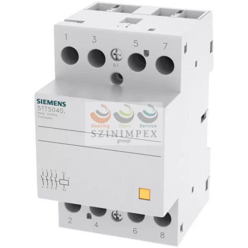 SIEMENS 5TT installációs kontaktor sorolható 40 A 440 V AC 4-z 230 V AC-műk 3mod 5TT5840-0