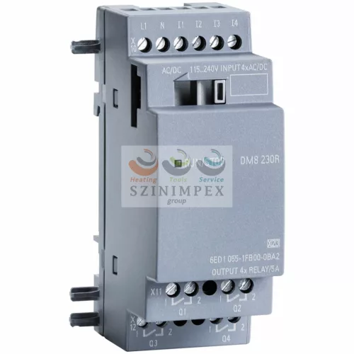 SIEMENS LOGO! digitális be- és kimeneti modul DM8 4DI 4DO relé 85-265 V/AC 100.0-253 V/DC 6ED1055-1FB00-0BA2