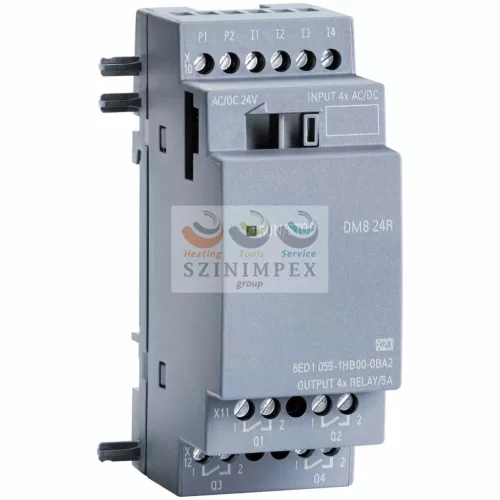 SIEMENS LOGO! digitális be- és kimeneti modul DM8 4DI 4DO relé 20.4-26,4 V/AC 20.4-28,8 V/DC 6ED1055-1HB00-0BA2
