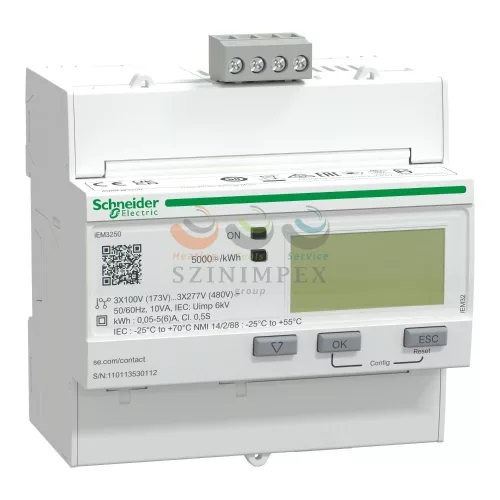 Schneider Electric digitális fogyasztásmérő,3F, áramv, MODBUS