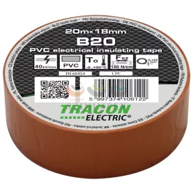   TRACON szigetelőszalag barna 18 mm x 20 m PVC 90°C max. B20