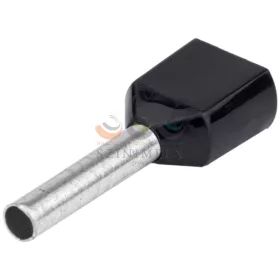   TRACON érvéghüvely szigetelt iker 2 × 1,5 mm² 12 mm fekete E13I