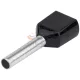 TRACON érvéghüvely szigetelt iker 2 × 1,5 mm² 8 mm fekete E13IR