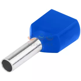   TRACON érvéghüvely szigetelt iker 2 × 2,5 mm² 13 mm kék E16I