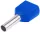 TRACON érvéghüvely szigetelt iker 2 × 2,5 mm² 13 mm kék E16I