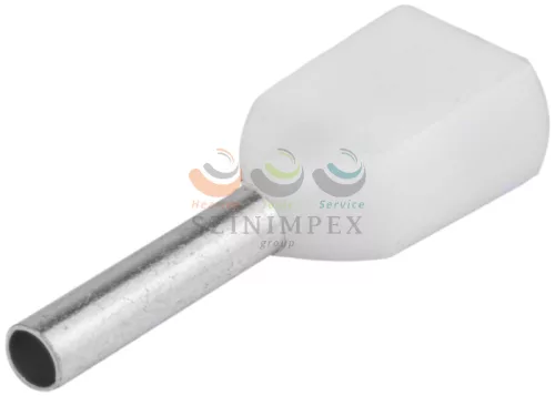 TRACON érvéghüvely szigetelt iker 2 × 0,5 mm² 8 mm fehér E20I