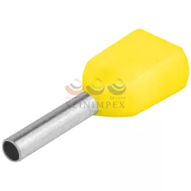   TRACON érvéghüvely szigetelt iker 2 × 6 mm² 14 mm sárga E22I