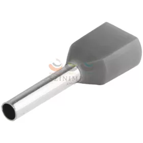   TRACON érvéghüvely szigetelt iker 2 × 0,75 mm² 8 mm szürke E50I