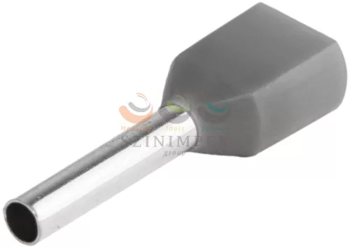 TRACON érvéghüvely szigetelt iker 2 × 0,75 mm² 8 mm szürke E50I