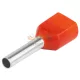 TRACON érvéghüvely szigetelt iker 2 × 1 mm² 8 mm piros E90I