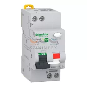  Schneider Electric EASY9 PRO áramvédős kismegszakító, A osztály, 1P-N, C, 16 A, 30 mA