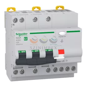   Schneider Electric EASY9 PRO áramvédős kismegszakító, A osztály, 3P-N, C, 25 A, 30 mA
