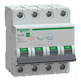 Schneider Electric EASY9 PRO kismegszakító, 4P, B, 16 A