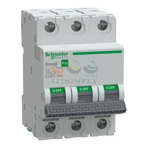 Schneider Electric EASY9 PRO kismegszakító, 3P, C, 4 A