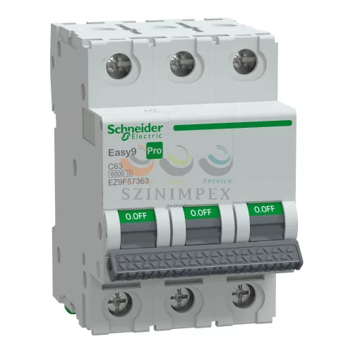 Schneider Electric EASY9 PRO kismegszakító, 3P, C, 63 A