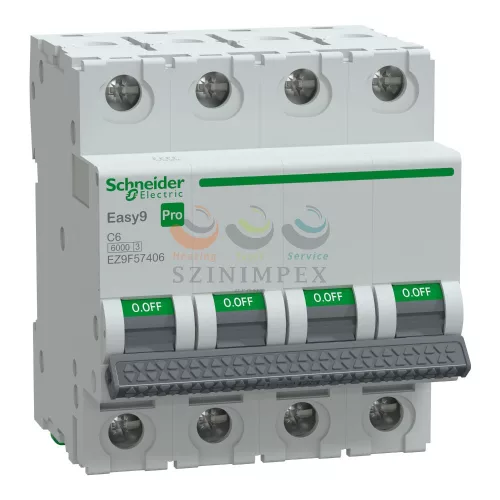 Schneider Electric EASY9 PRO kismegszakító, 4P, C, 6 A