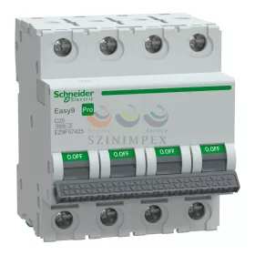 Schneider Electric EASY9 PRO kismegszakító, 4P, C, 25 A