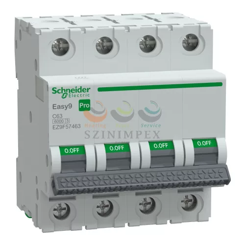 Schneider Electric EASY9 PRO kismegszakító, 4P, C, 63 A