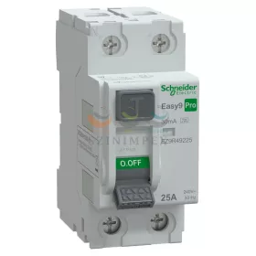   Schneider Electric EASY9 PRO áram-védőkapcsoló, A osztály, 2P, 25 A, 30 mA