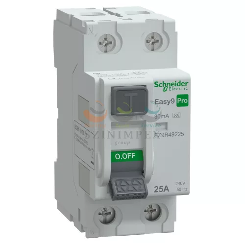 Schneider Electric EASY9 PRO áram-védőkapcsoló, A osztály, 2P, 25 A, 30 mA