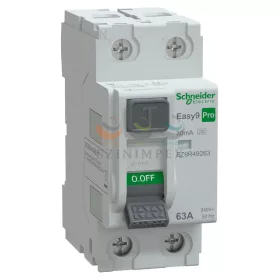   Schneider Electric EASY9 PRO áram-védőkapcsoló, A osztály, 2P, 63 A, 30 mA
