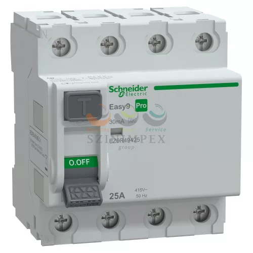 Schneider Electric EASY9 PRO áram-védőkapcsoló, A osztály, 4P, 25 A, 30 mA