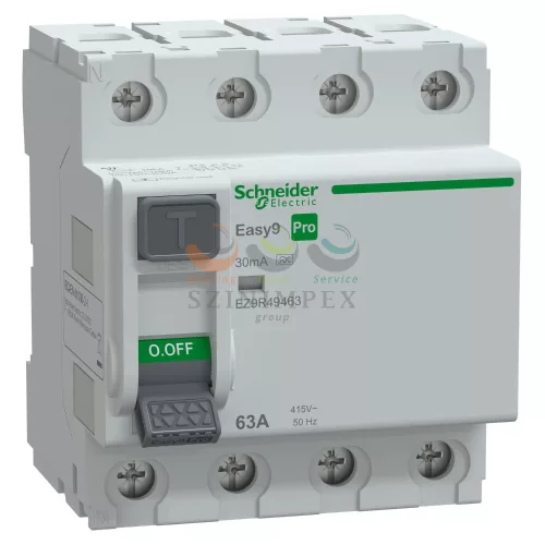 Schneider Electric EASY9 PRO áram-védőkapcsoló, A osztály, 4P, 63 A, 30 mA
