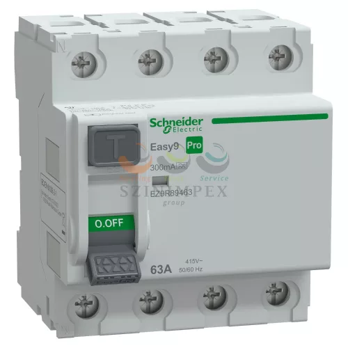Schneider Electric EASY9 PRO áram-védőkapcsoló, A osztály, 4P, 63 A, 300 mA