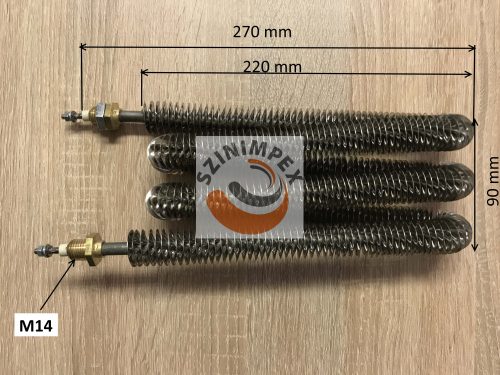 Bordázott csőfűtőszál Ø8,5 mm, 230 V, 1800 W