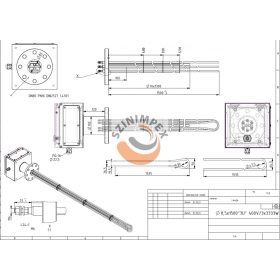   Karimás fűtőbetét "3U" 1.4404 8,5 x 1500 mm (inaktív rész: 100 mm), 400 V, 3x3333 W (10kW), karima DN80 / PN16 DIN2527 1.4301, csatlakozó dobozzal 250x250x155 digitális termosztáttal